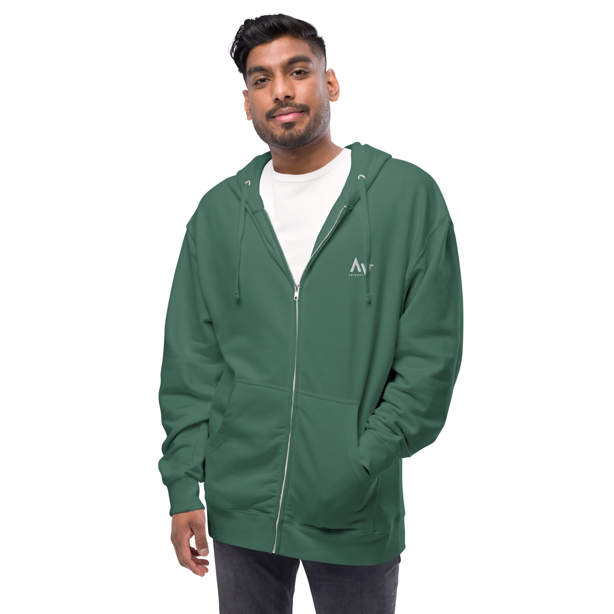 Burnin Checks fleece zip up hoodie