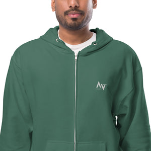 Burnin Checks fleece zip up hoodie