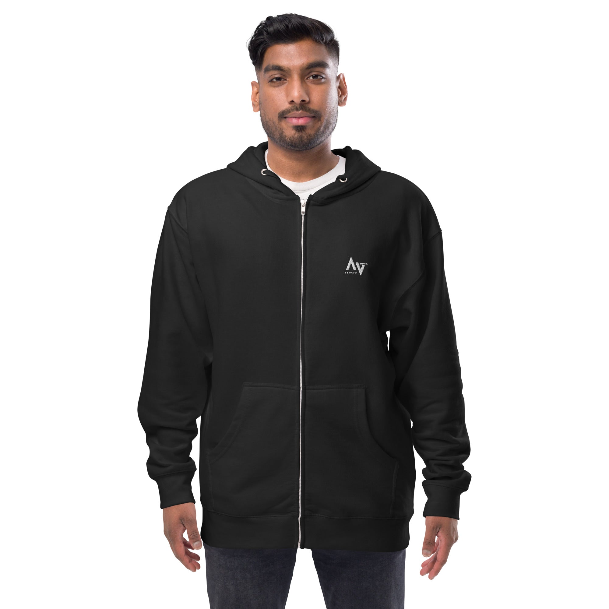 Burnin Checks fleece zip up hoodie