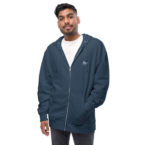 Burnin Checks fleece zip up hoodie